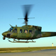 A UH-1N Huey helicopter taking off from Columbus Air Force Base in Mississippi in 2005.